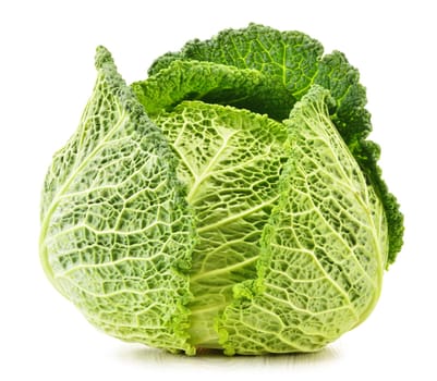 Fresh cabbage isolated on white