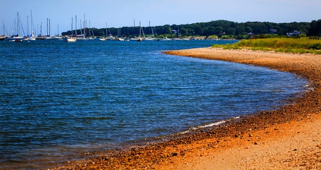 Padnaram Harbor and Beach Boat Sailboats Motor Boats Buzzards Bay Dartmouth Masschusetts ...