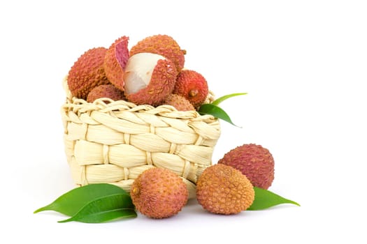 fresh lychees in a basket