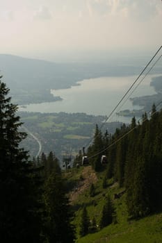 Wallberg cable car with a view of Lake Tegernsee