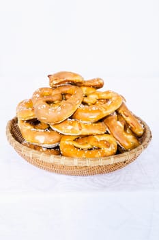Pretzels in a bread basket