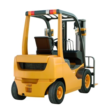 Modern forklift truck isolated on white background