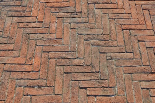 Brick floor pavement useful as a background