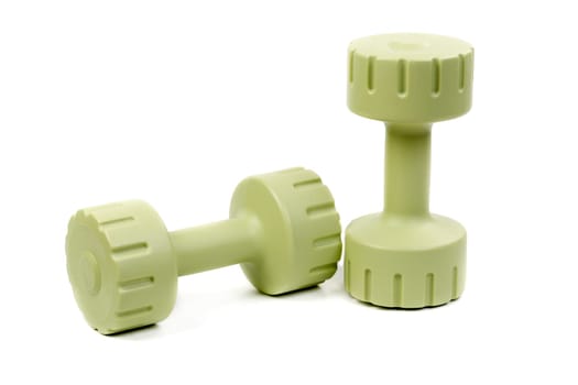 Two sreen dumbbell isolated on white