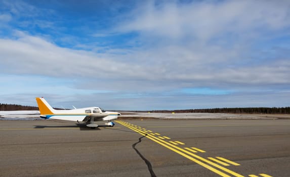 Small hobby aircraft parked at private airport