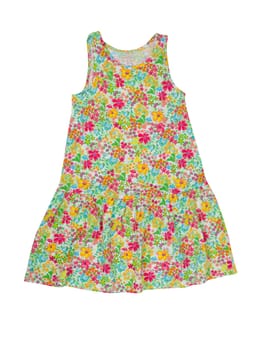 baby dress with floral pattern isolated on a white