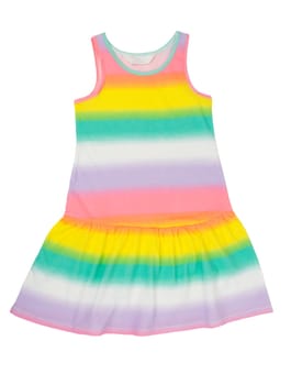 baby dress with a pattern of colored stripes