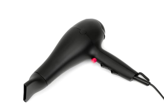 Black hairdryer isolated on white