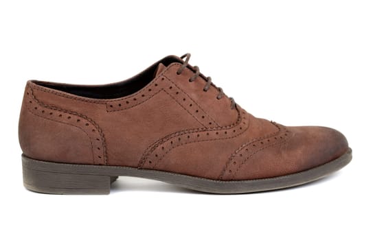 One brown shoe style casual design, isolate on white