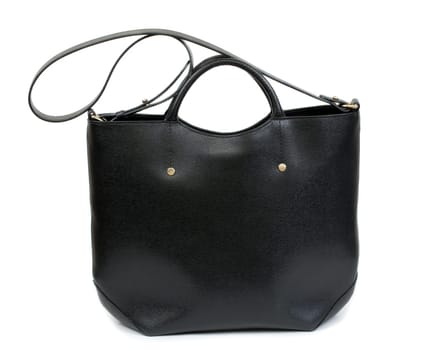 black woman handbag made of genuine leather isolated on white