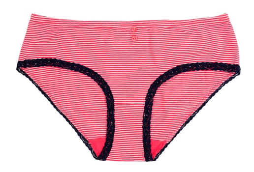 Women's striped panties on white background