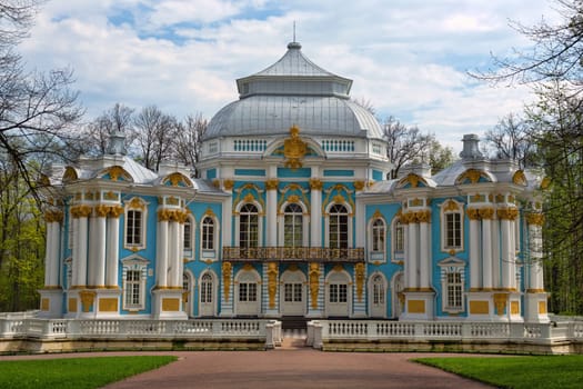 Pavilion in Catherine`s park in Tsarskoe Selo near Saint Petersburg, Russia