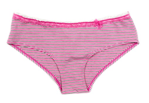 Colored women's striped panties isolated on white background