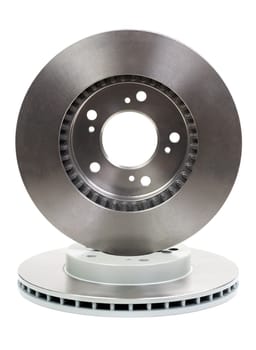 Two new brake discs for the car. Isolate on white