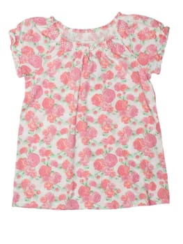 summer blouse with a floral pattern. isolated on white background