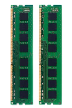 RAM (Random Access Memory) for PC. on white background.