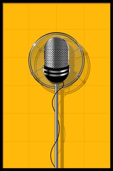 Illustration of a old microphone