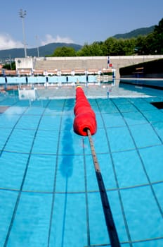 lanes of a swimming pool in summer
