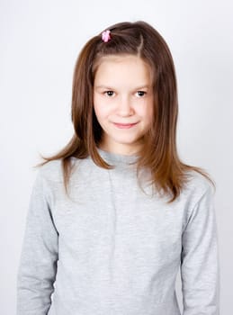 teenage girl on a light background. portrait
