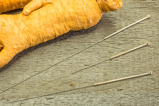 Acupuncture needles and ginseng root