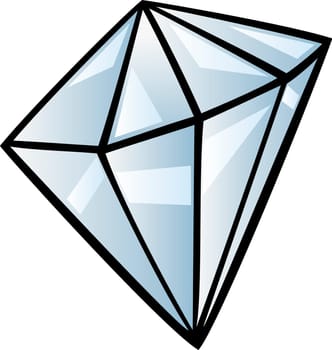 Cartoon Illustration of Diamond Gem Stone Clip Art