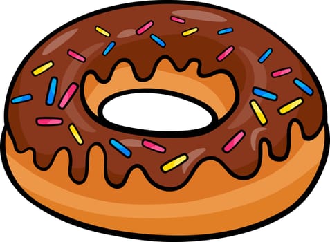 cartoon illustration of sweet donut cake