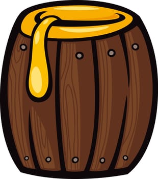 Cartoon Illustration of Barrel of Honey Clip Art
