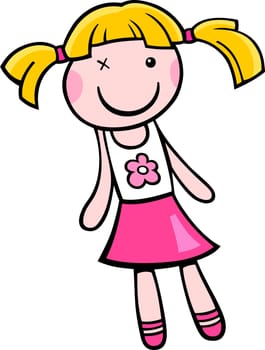 Cartoon Illustration of Toy Doll Clip Art