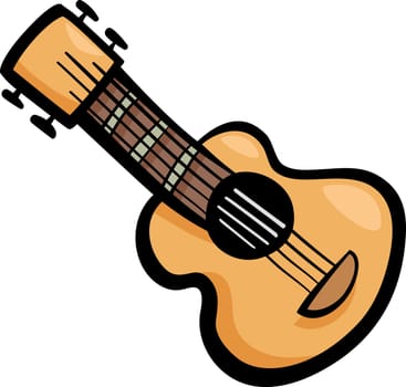 Cartoon Illustration of Acoustic Guitar Ear Clip Art