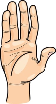 Cartoon Illustration of Human Hand Clip Art