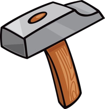 Cartoon Illustration of Hammer Tool Clip Art