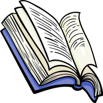 Cartoon Illustration of Open Book Clip Art
