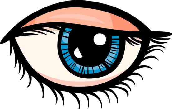 Cartoon Illustration of Human Eye Clip Art
