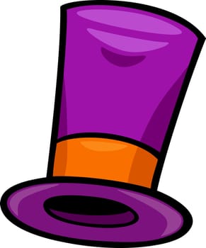 Cartoon Illustration of Purple Hat Clip Art