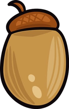 Cartoon Illustration of Acorn Clip Art