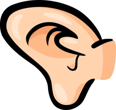 Cartoon Illustration of Human Ear Clip Art