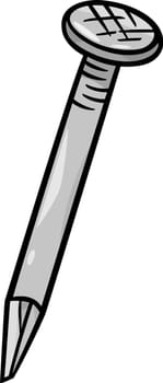Cartoon Illustration of Metal Nail Clip Art