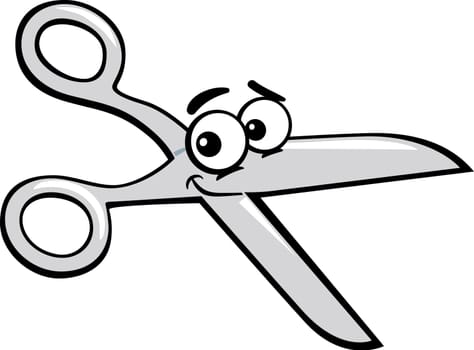Cartoon Illustration of Funny Scissors Clip Art
