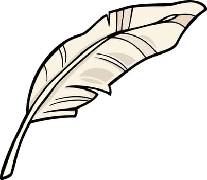 Cartoon Illustration of White Feather Clip Art