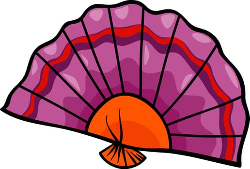 Cartoon Illustration of Flat Fan Clip Art