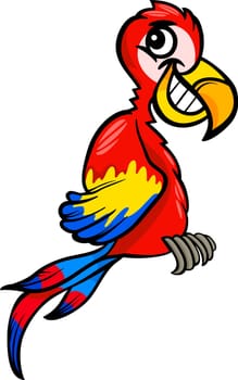 Cartoon Illustration of Funny Macaw Parrot Bird Clip Art