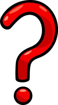 Cartoon Illustration of Red Question Mark Clip Art