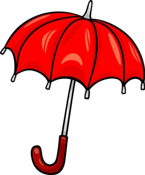 Cartoon Illustration of Red Umbrella Clip Art