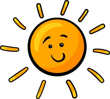 Cartoon Illustration of Cute Sun Character Clip Art