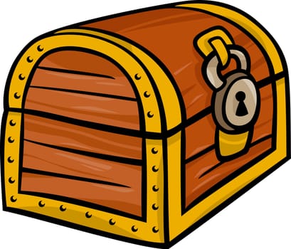 Cartoon Illustration of Treasure Chest Clip Art