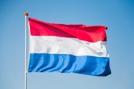 Flag of the Netherlands waving in the wind.