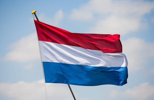 Flag of the Netherlands waving in the wind.