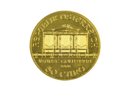 Gold coin Vienna Philharmonic obverse 1/2 ounce