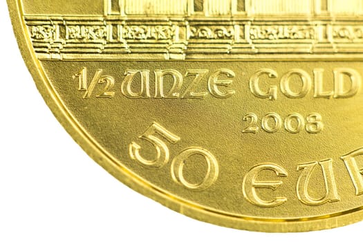 Minting on a gold coin 1/2 ounce gold
