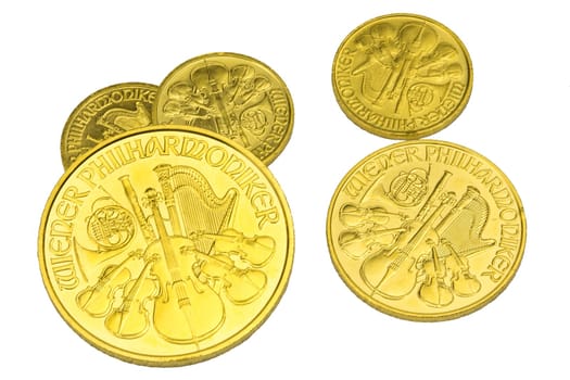 Gold coins from Austria Motif Vienna Philharmonic